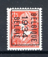 PRE278B MNH** 1934 - BELGIQUE 1934 BELGIE - Typos 1932-36 (Cérès Und Mercure)