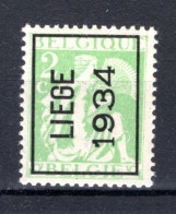PRE277A MNH** 1934 - LIEGE 1934  - Typos 1932-36 (Cérès Und Mercure)