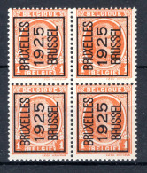 PRE114A MNH** 1925 - BRUXELLES 1925 BRUSSEL (4stuks)  - Typo Precancels 1922-31 (Houyoux)