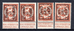 PRE032B/035B MNH** 1912 - Typos 1912-14 (Löwe)