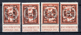 PRE040B/043B MNH** 1913 - Typo Precancels 1912-14 (Lion)