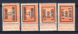 PRE036B/039B MNH** 1913 - Typos 1912-14 (Löwe)