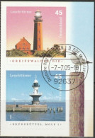 Deutschland 2005 Aus MH 58 Leuchttürme Mi-Nr. 2478 - 2479 2er Block O Gest. EST Frankfurt( B 2895 ) - Used Stamps