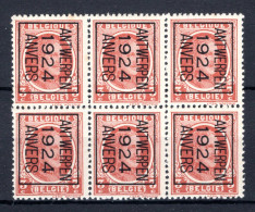 PRE97B MNH** 1924 - ANTWERPEN 1924 ANVERS (6 Stuks)  - Typos 1922-31 (Houyoux)