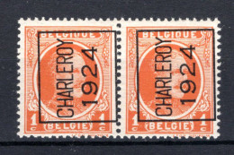 PRE93A MNH** 1924 - CHARLEROY 1924 (2 Stuks) - Sobreimpresos 1922-31 (Houyoux)