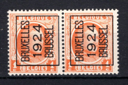 PRE92A MNH** 1924 - BRUXELLES 1924 BRUSSEL (2 Stuks) - Typo Precancels 1922-31 (Houyoux)
