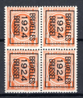 PRE92B MNH** 1924 - BRUXELLES 1924 BRUSSEL (4stuks)  - Typografisch 1922-31 (Houyoux)