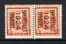 PRE92B MNH** 1924 - BRUXELLES 1924 BRUSSEL (2 Stuks)   - Sobreimpresos 1922-31 (Houyoux)