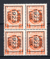 PRE76B MNH** 1923 - LIEGE 1923 LUIK (4stuks)  - Typo Precancels 1922-31 (Houyoux)