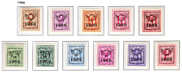 PRE769/779 MNH** 1966 - Cijfer Op Heraldieke Leeuw Type F - REEKS 59 - Typografisch 1951-80 (Cijfer Op Leeuw)