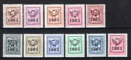 PRE758/768 MNH** 1965 - Cijfer Op Heraldieke Leeuw Type F - REEKS 58 - Sobreimpresos 1951-80 (Chifras Sobre El Leon)
