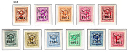 PRE747/757 MNH** 1964 - Cijfer Op Heraldieke Leeuw Type F - REEKS 57 - Typografisch 1951-80 (Cijfer Op Leeuw)