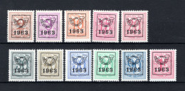 PRE736/746 MNH 1963 - Cijfer Op Heraldieke Leeuw Type F - REEKS 56 - Typografisch 1951-80 (Cijfer Op Leeuw)