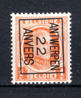 PRE66B MNH** 1922 - ANTWERPEN 22 ANVERS  - Typos 1922-31 (Houyoux)