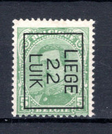 PRE61B-IV MNH** 1922 - LIEGE 22 LUIK - Typografisch 1922-26 (Albert I)