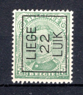 PRE61A-II MNH** 1922 - LIEGE 22 LUIK  - Typografisch 1922-26 (Albert I)