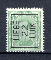 PRE61A-IV MNH** 1922 - LIEGE 22 LUIK  - Typo Precancels 1922-26 (Albert I)