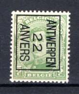 PRE59B MNH** 1922 - ANTWERPEN 22 ANVERS  - Typos 1922-26 (Albert I.)