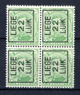 PRE61A MNH** 1922 - LIEGE 22 LUIK (4 Stuks) - Typo Precancels 1922-26 (Albert I)