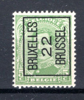 PRE60A MNH** 1922 - BRUXELLES 22 BRUSSEL  - Typos 1922-26 (Albert I.)