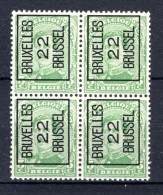 PRE60A MNH** 1922 - BRUXELLES 22 BRUSSEL (4 Stuks)  - Typografisch 1922-26 (Albert I)