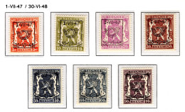 PRE567/573 MNH** 1947 - Klein Staatswapen Opdruk Type D - REEKS 33 - Sobreimpresos 1936-51 (Sello Pequeno)