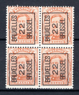 PRE55A-II MNH** 1922 - BRUXELLES 22 BRUSSEL (4stuks)    - Typo Precancels 1922-26 (Albert I)