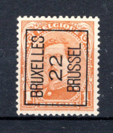 PRE55A MH* 1922 - BRUXELLES 22 BRUSSEL - Typo Precancels 1922-26 (Albert I)