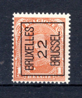 PRE55A MNH** 1922 - BRUXELLES 22 BRUSSEL - Typo Precancels 1922-26 (Albert I)