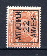 PRE54A-II MNH** 1922 - ANTWERPEN 22 ANVERS - Typografisch 1922-26 (Albert I)