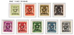 PRE475/483 MNH** 1942 - Klein Staatswapen Opdruk Type D - REEKS 22 - Typo Precancels 1936-51 (Small Seal Of The State)