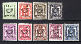 PRE455/463 MNH** 1941 - Klein Staatswapen Opdruk Type D - REEKS 20  - Typo Precancels 1936-51 (Small Seal Of The State)