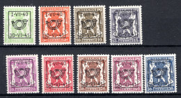 PRE446/454 MNH** 1940 - Klein Staatswapen Opdruk Type D - REEKS 19 - Sobreimpresos 1936-51 (Sello Pequeno)