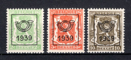 PRE417/419 MNH** 1939 - Klein Staatswapen Opdruk Type C - REEKS 15  - Typografisch 1936-51 (Klein Staatswapen)