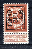 PRE34B MNH** 1912 - GENT I 1912 GAND I  - Typografisch 1912-14 (Cijfer-leeuw)