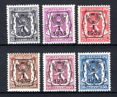 PRE405/410 MNH** 1939 - Klein Staatswapen I Opdruk Type B - REEKS 13 - Typo Precancels 1936-51 (Small Seal Of The State)
