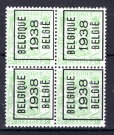 PRE330A MNH** 1938 - BELGIQUE 1938 BELGIE (4 Stuks) - Typos 1936-51 (Kleines Siegel)