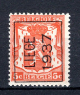 PRE325A MNH** 1937 - LIEGE 1937 - Typo Precancels 1936-51 (Small Seal Of The State)