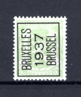 PRE321A MNH** 1937 - BRUXELLES 1937 BRUSSEL - Typos 1936-51 (Petit Sceau)