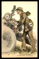 GUERRE 39/45 - ILLUSTRATEURS - MAURICE TOUSSAINT - ARMEE BRITANNIQUE - ARTILLERIE - TENUE DE CAMPAGNE - Oorlog 1939-45