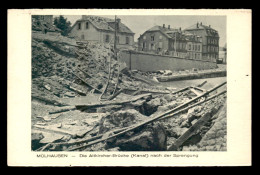 GUERRE 39/45 - MULHOUSE (HAUT RHIN) - DESTRUCTION DU PONT D'ALTKIRCH - CARTE ALLEMANDE - Guerra 1939-45