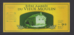 Etiquette De Bière Ambrée  -  Brasserie De Brunehaut Pour L'ASBL Royale Du Foyer Du Vieux Moulin D'Onoz (Belgique) - Beer