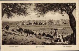 CPA Jerusalem Israel, Totalansicht Der Ortschaft, Einheimische - Israel