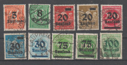 10 Infla Werte Gestempelt, Geprüft  (0736) - Used Stamps