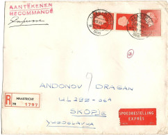 Netherlands BIG COVER 1966 R - Lettter Maastricht Via Yugoslavia EXPRES - Brieven En Documenten