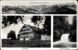 CPA Isny Im Allgäu, Bromerhof, Alpenpanorama, Isnyerberg, Argenwasserfälle - Other & Unclassified