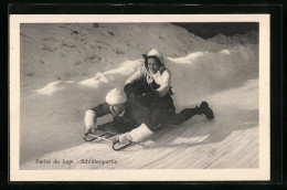 AK Paar Fährt Auf Einem Schlitten  - Sports D'hiver