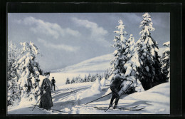 AK Skiläufer Im Tiefen Schnee  - Winter Sports