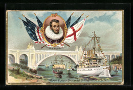 Lithographie Henry Hudson Memorial Bridge To Be Erected  - Historische Figuren