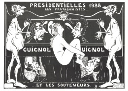 &B Lardie Cartes Carte Puzzle Série Complète élections Présidentielles 1988 Illustration Illustrateur Chirac Mitterrand - People